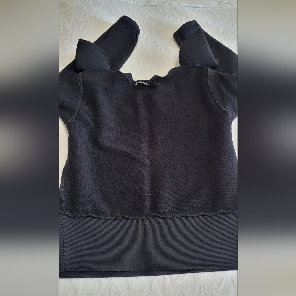 Zara Black Women's Shoulder Pad Sweatshirt - Picture 7 of 8